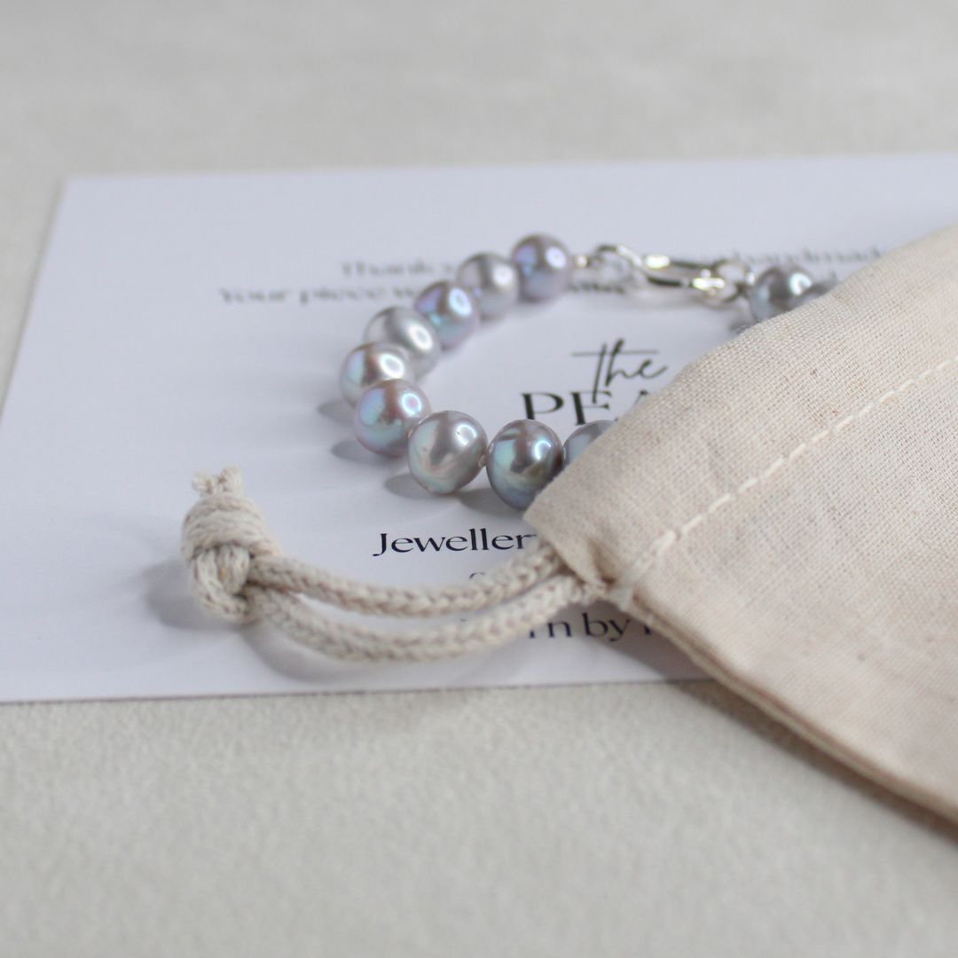 Tide 8mm Grey Pearl Bracelet