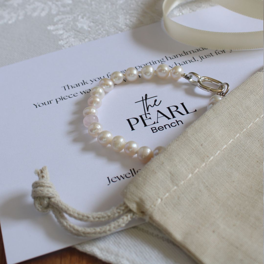 Drift 6mm White Pearl Bracelet - Morganite