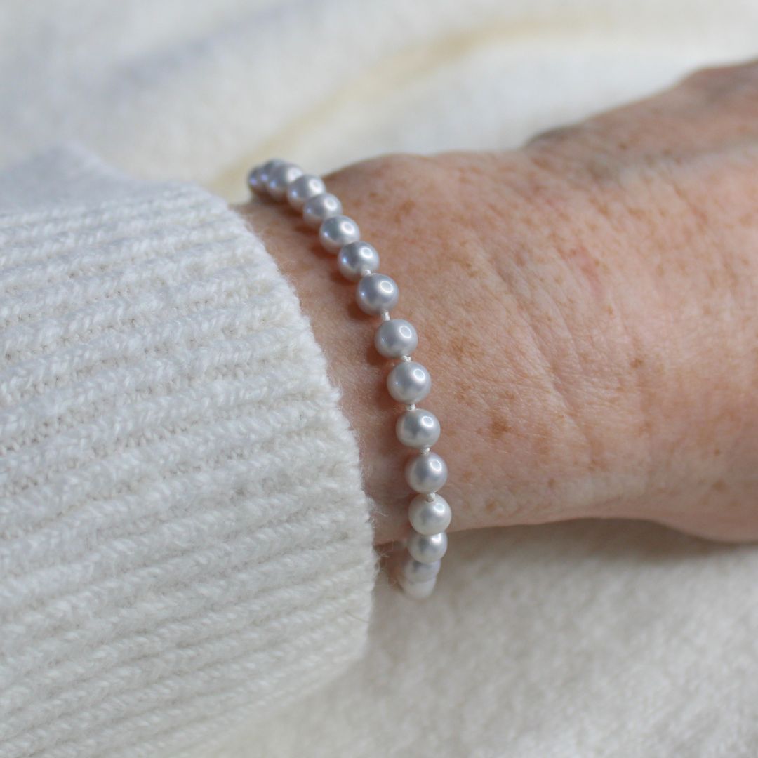 Tide 5mm Grey Pearl Bracelet
