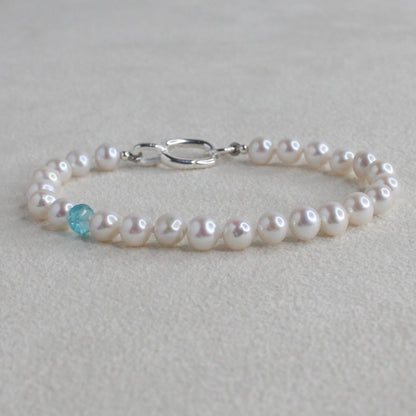 Drift 5mm White Pearl Bracelet - Apatite