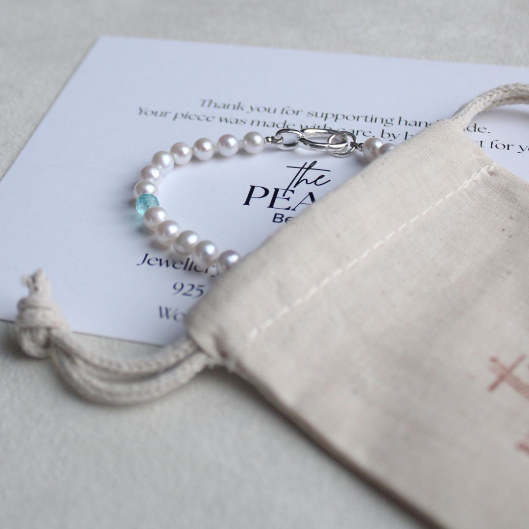 Drift 5mm White Pearl Bracelet - Apatite