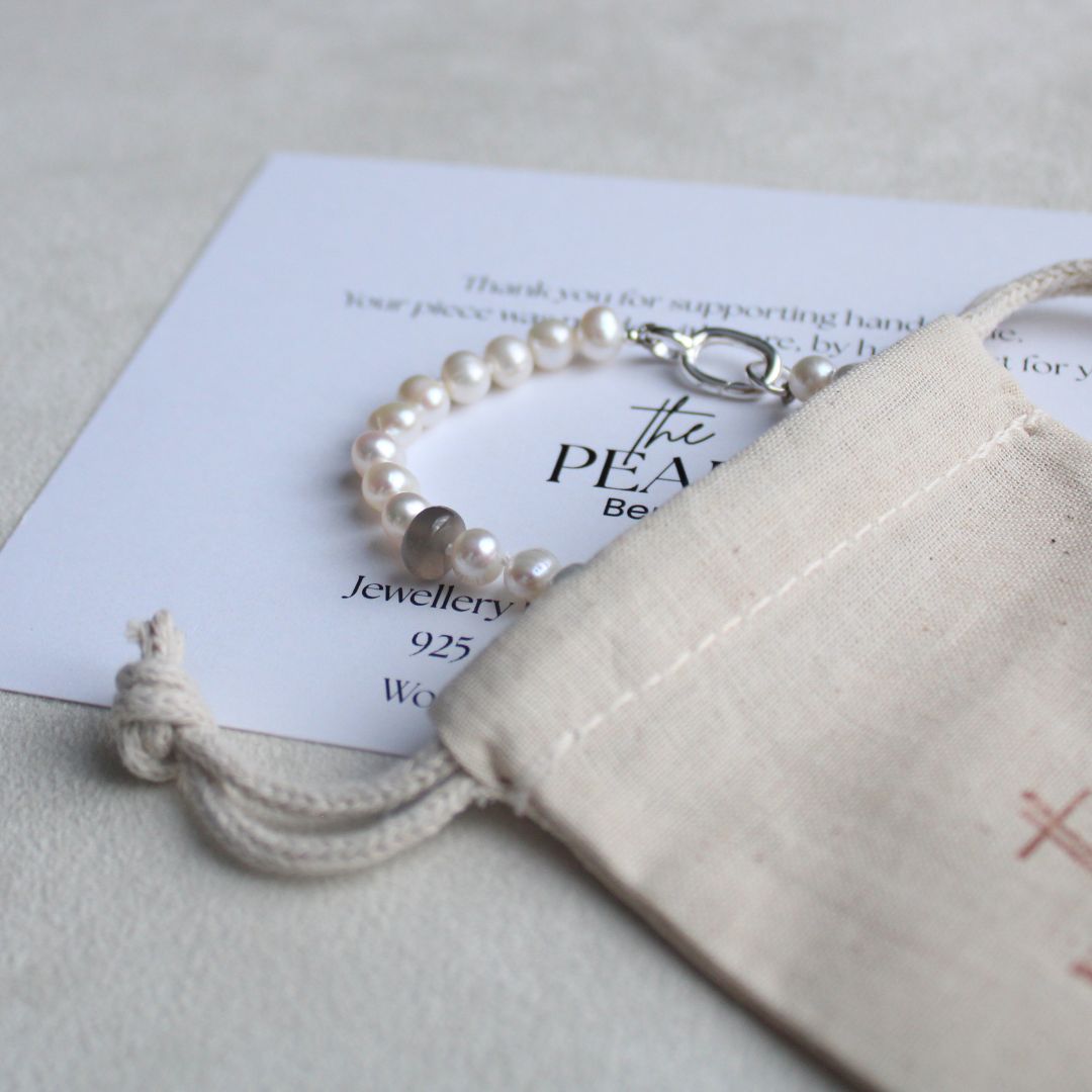 Drift 6mm White Pearl Bracelet - Cashmere Moonstone