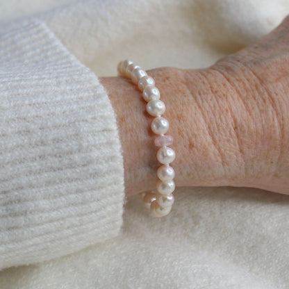 Drift 6mm White Pearl Bracelet - Morganite