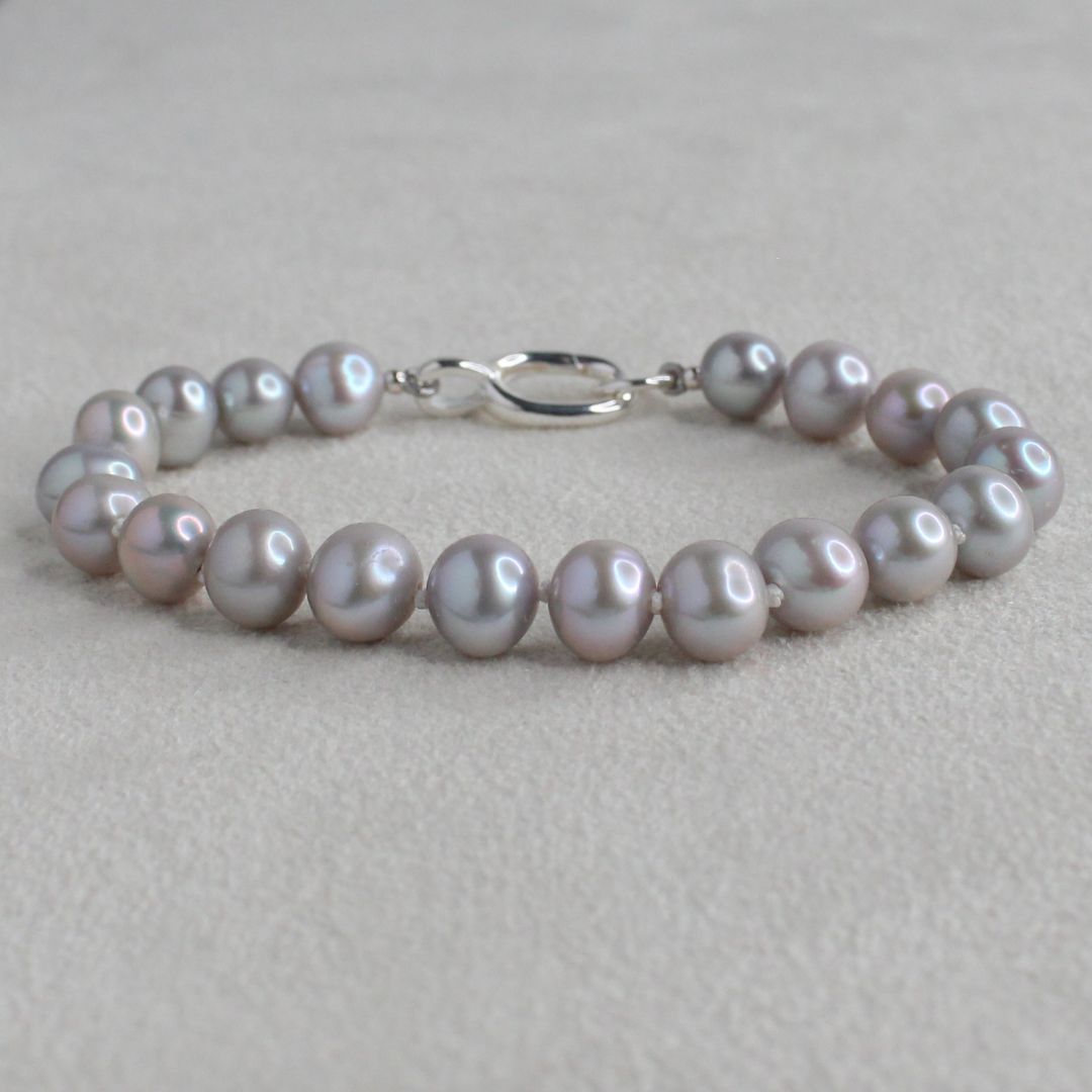 Tide 7mm Grey Pearl Bracelet