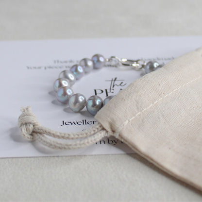 Tide 7mm Grey Pearl Bracelet