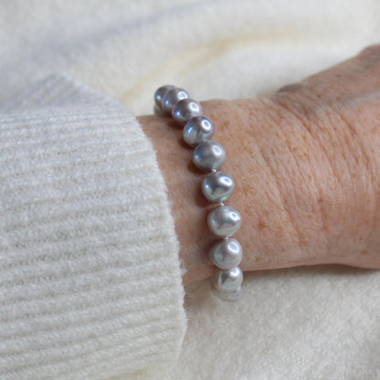 Tide 8mm Grey Pearl Bracelet