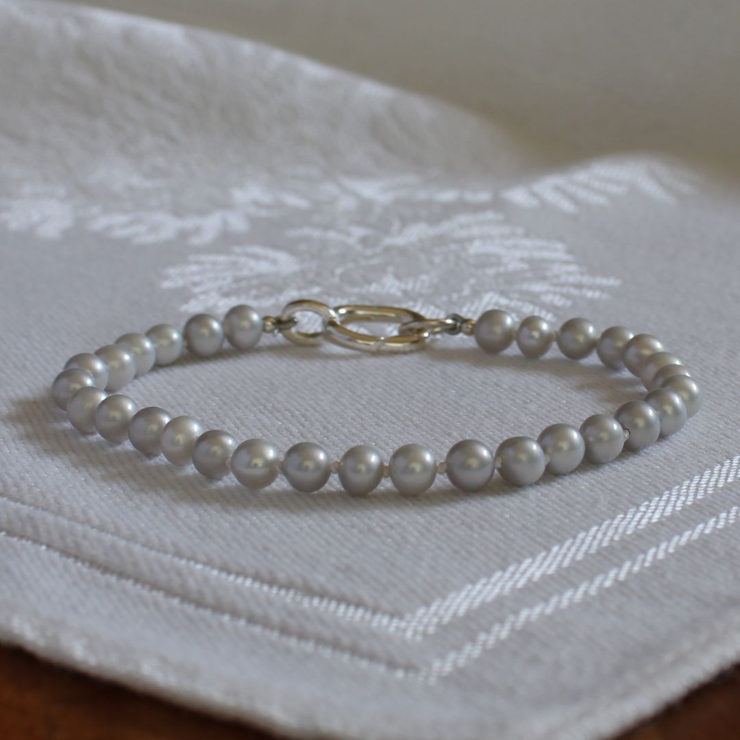 Tide 5mm Grey Pearl Bracelet