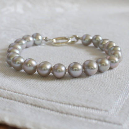 Tide 7mm Grey Pearl Bracelet