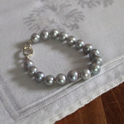 Tide 8mm Grey Pearl Bracelet