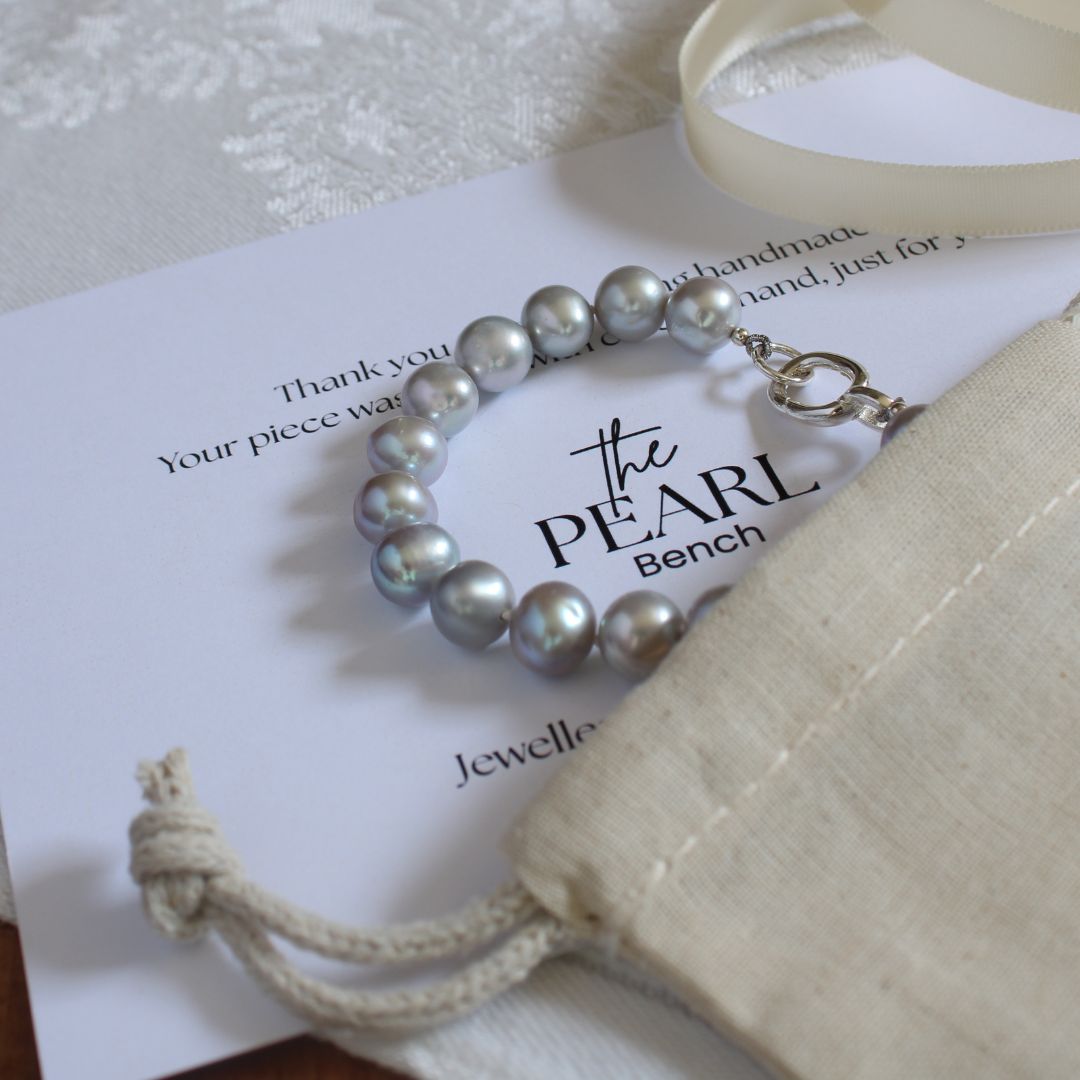 Tide 8mm Grey Pearl Bracelet