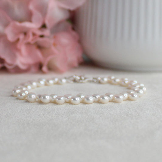Small Zigzag Pearl Bracelet - Moonlite Path