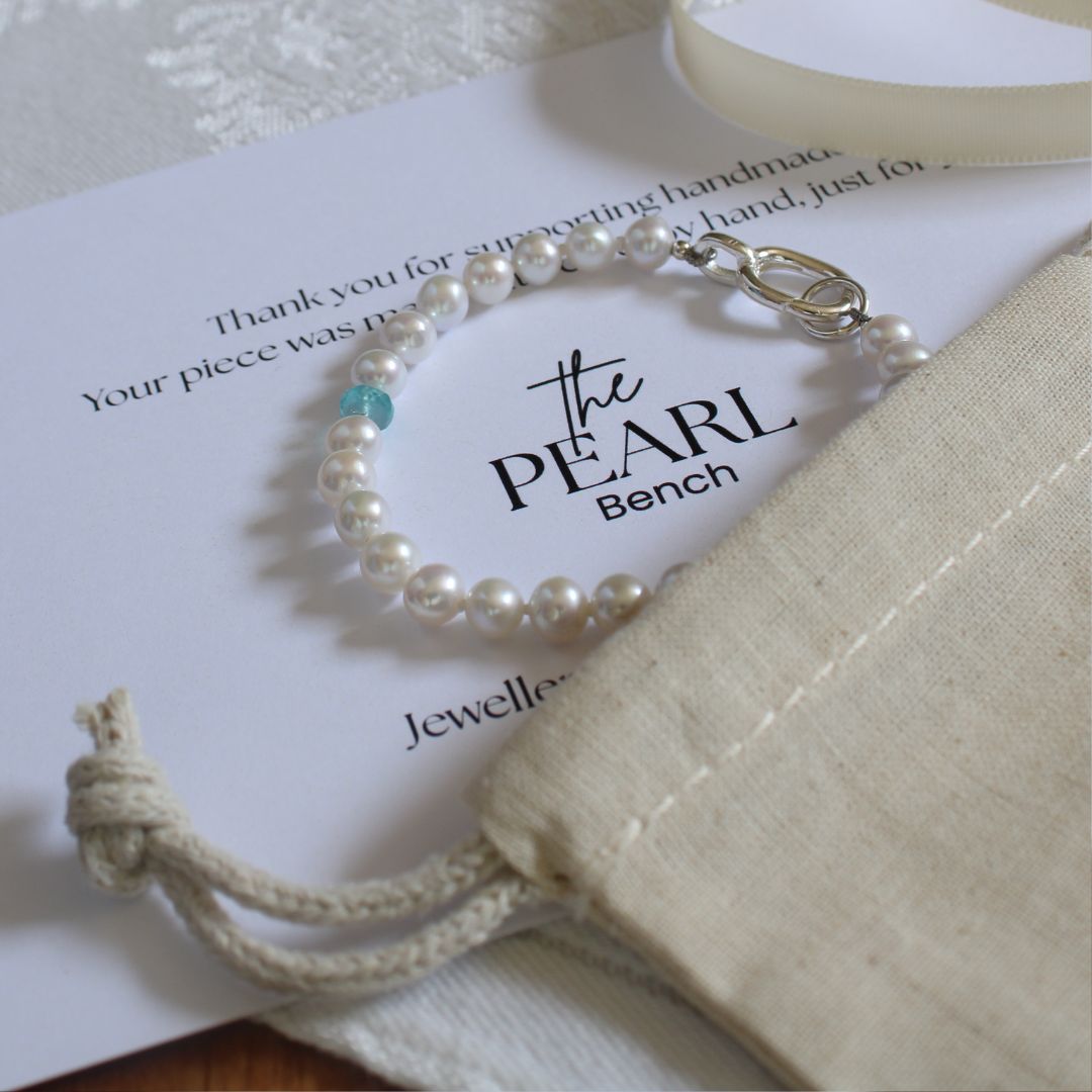 Drift 5mm White Pearl Bracelet - Apatite